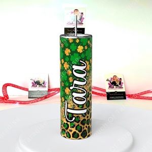 St. Patrick’s Day 20 Oz High Gloss Shamrock Tumbler - Personalized with name